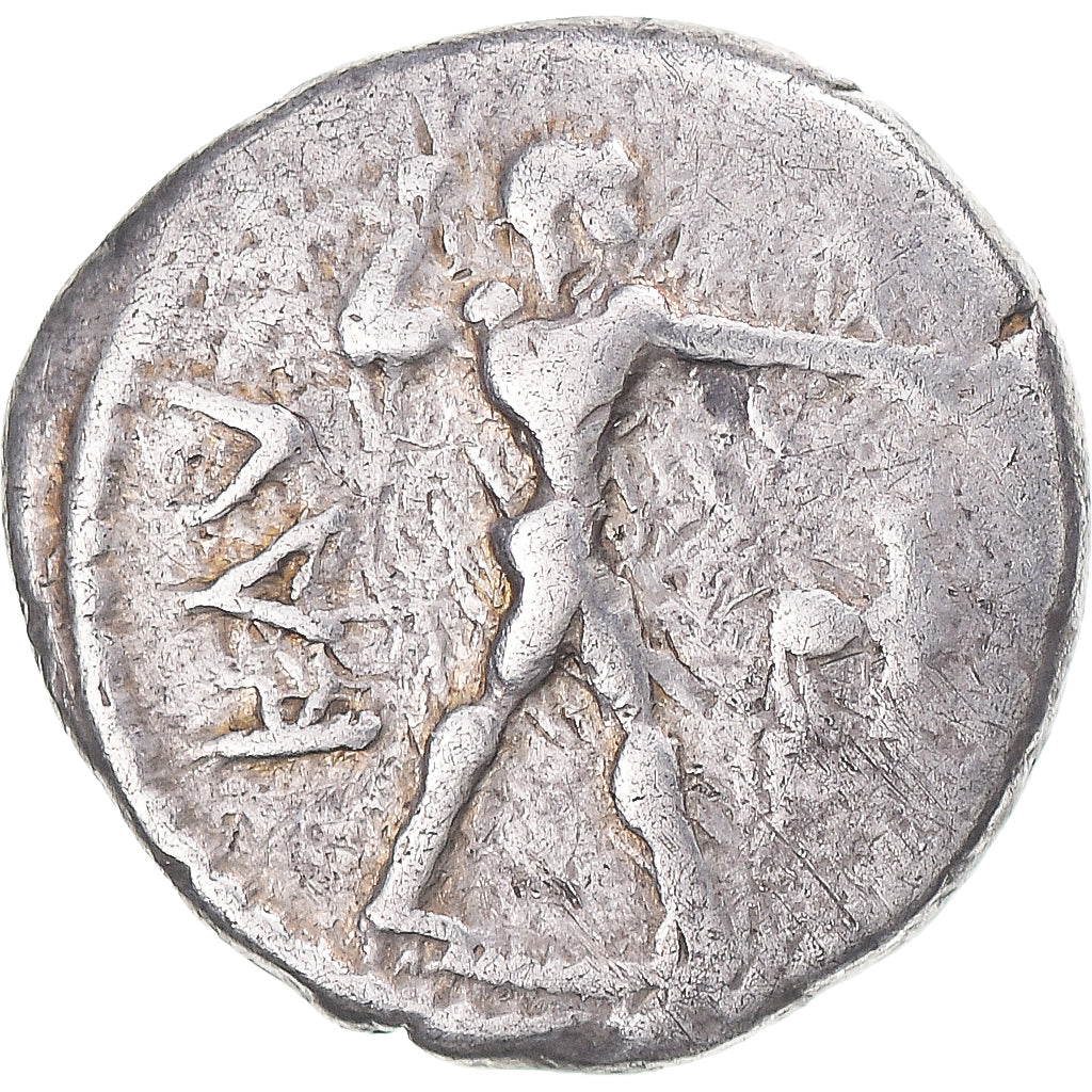 Moneda, Bruttium, Drachm, ca. 475-425 BC, Kaulonia, BC+, Plata, HN Italy:2047