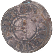 Moeda, França, Philip II, Denier, 1180-1223, Saint-Martin de Tours, VF(20-25)