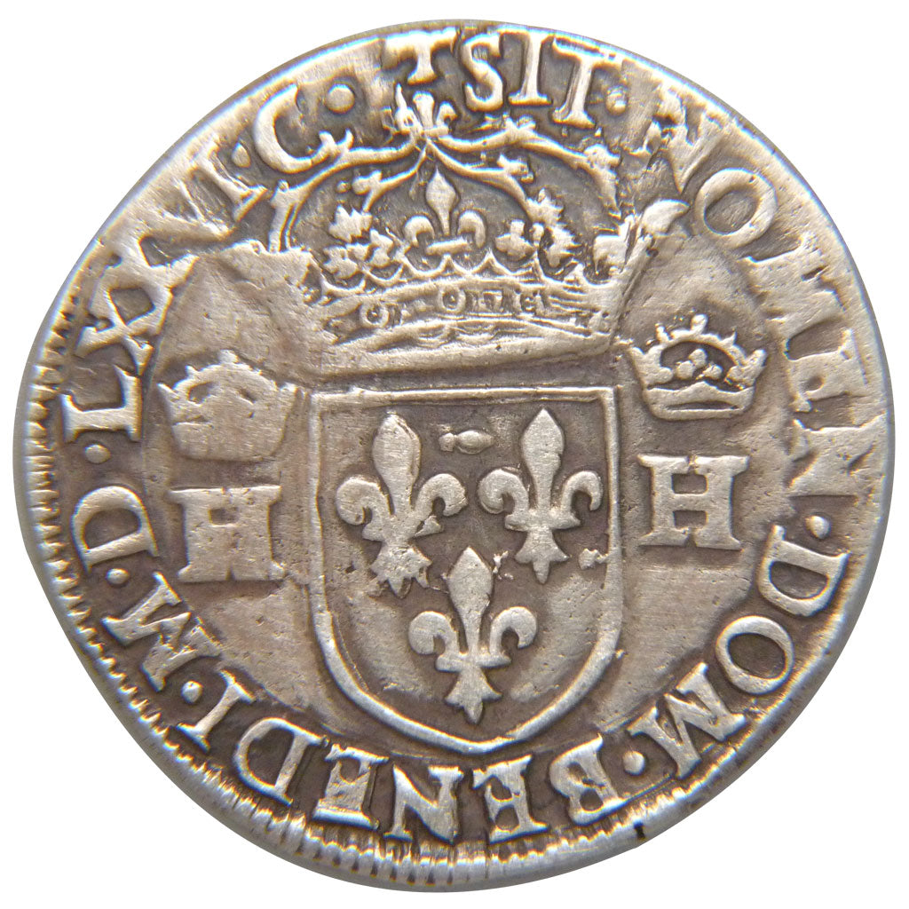 FRANCE, Teston, 1576, Toulouse, AU(50-53), Silver, Duplessy #1126, 9.30