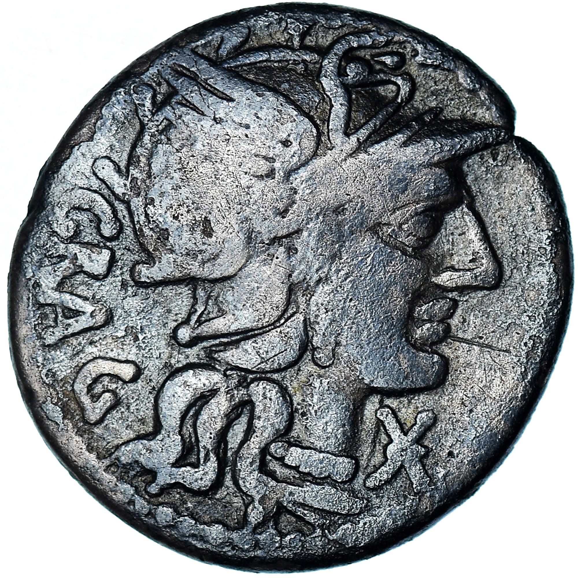 Moneta, Antestia, Denarius, 136 BC, Rome, MB+, Argento, Crawford:238/1