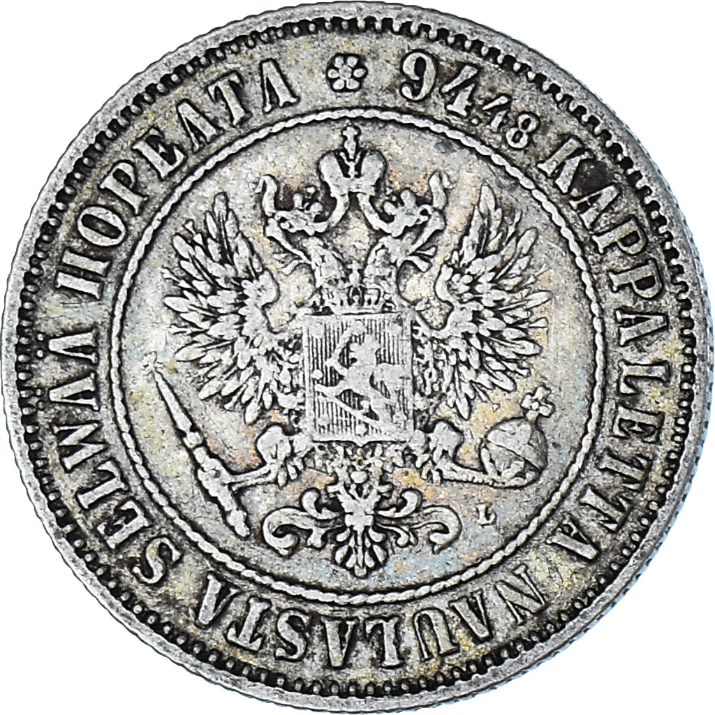 Coin, Finland, Alexander III, Markka, 1892, Helsinki, EF(40-45), Silver, KM:3.2