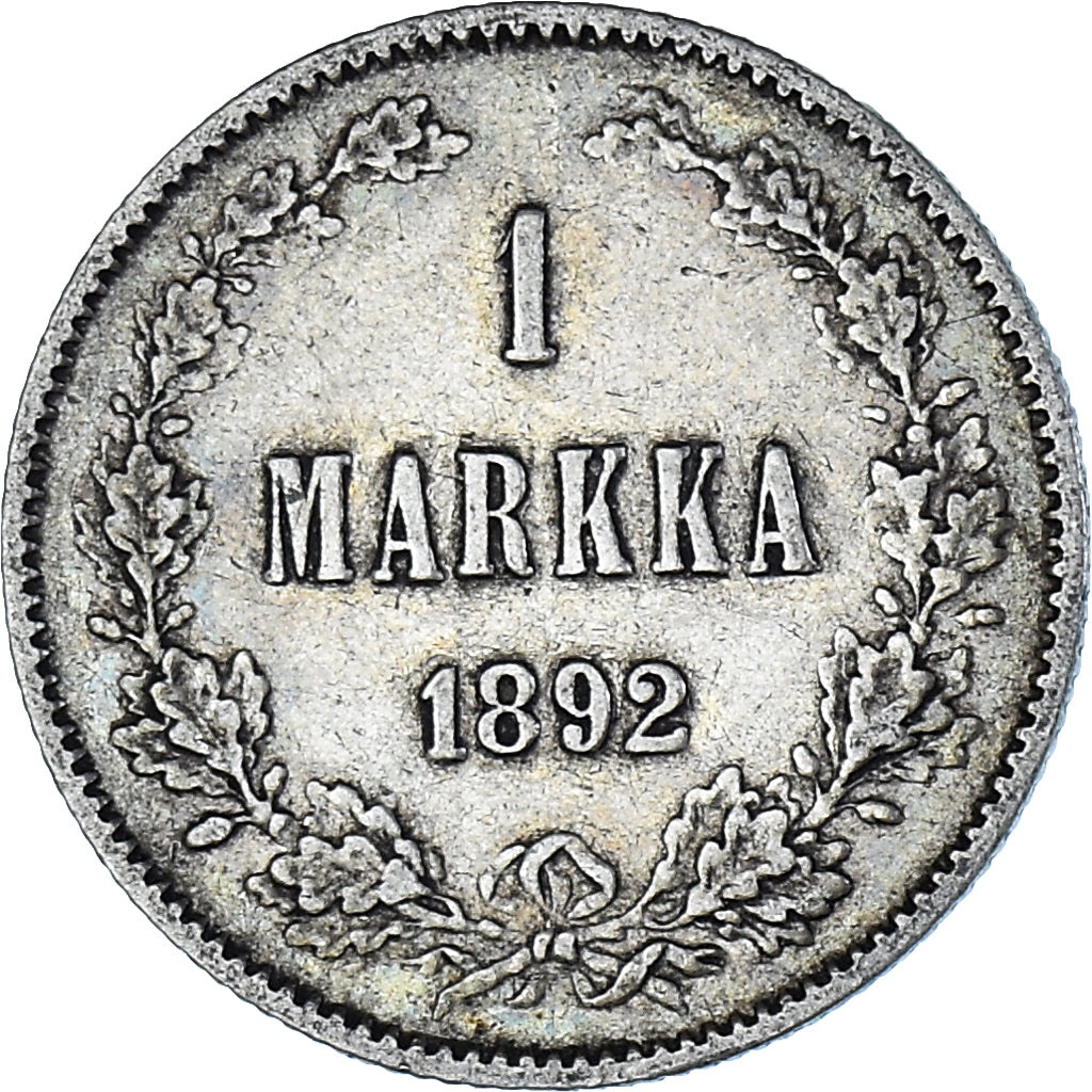 Coin, Finland, Alexander III, Markka, 1892, Helsinki, EF(40-45), Silver, KM:3.2