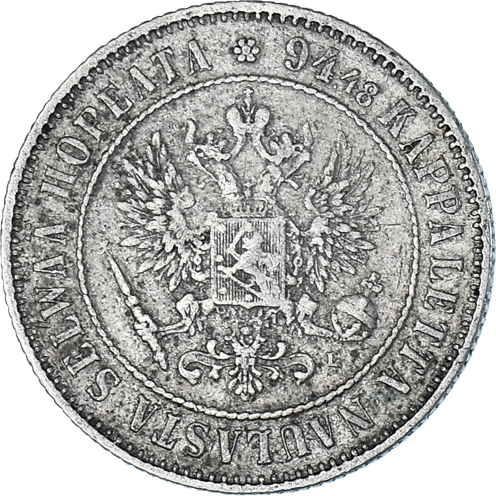 Coin, Finland, Alexander III, Markka, 1892, Helsinki, EF(40-45), Silver, KM:3.2