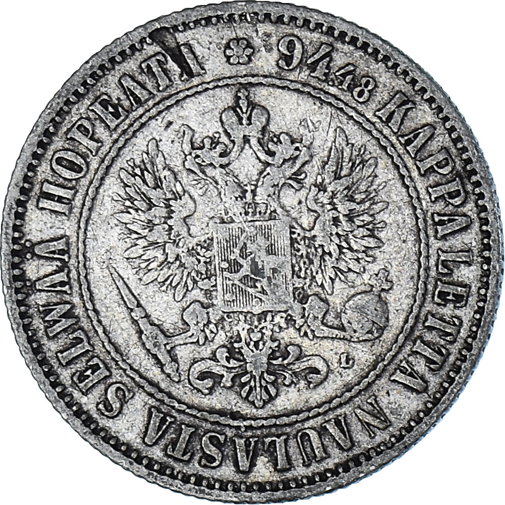 Coin, Finland, Alexander III, Markka, 1892, Helsinki, EF(40-45), Silver, KM:3.2