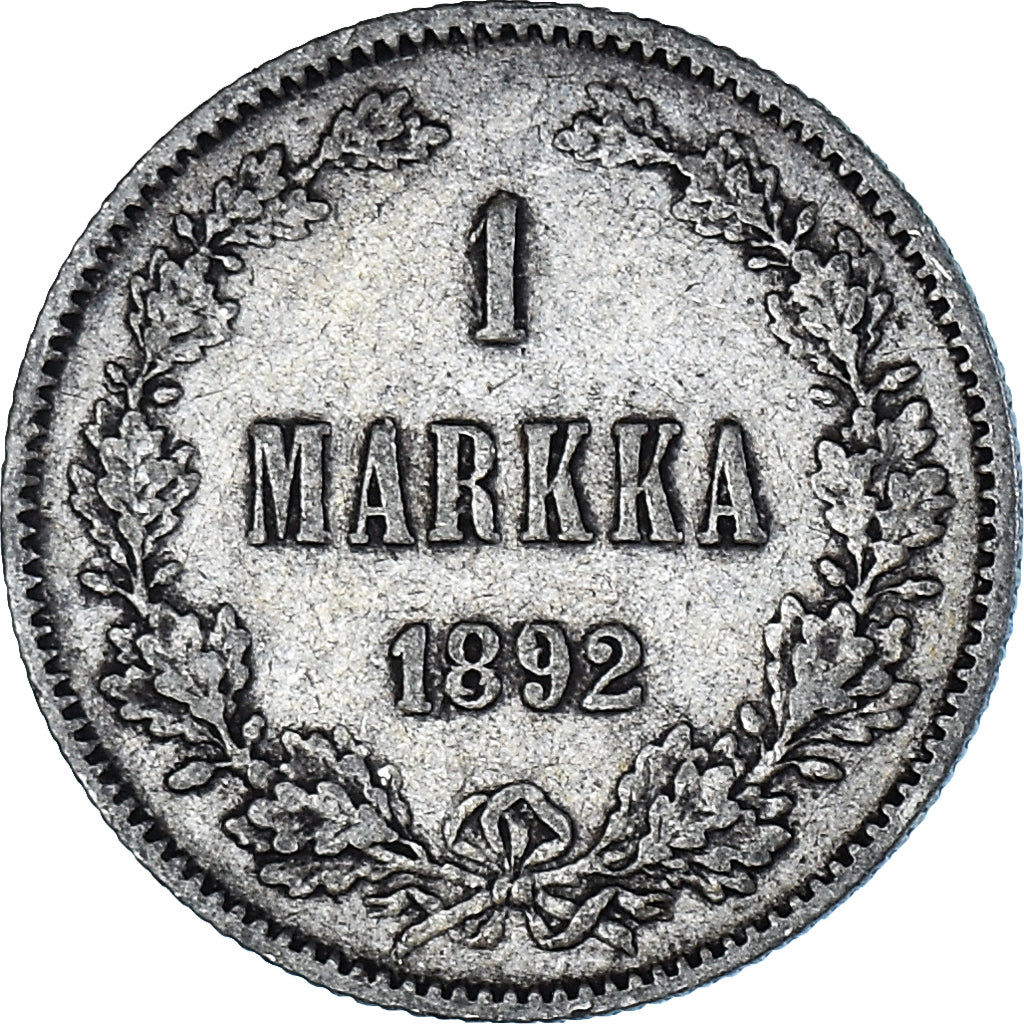Coin, Finland, Alexander III, Markka, 1892, Helsinki, EF(40-45), Silver, KM:3.2