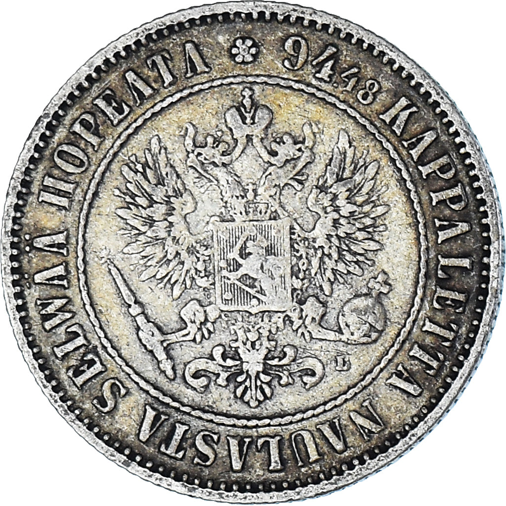 Coin, Finland, Alexander III, Markka, 1892, Helsinki, EF(40-45), Silver, KM:3.2