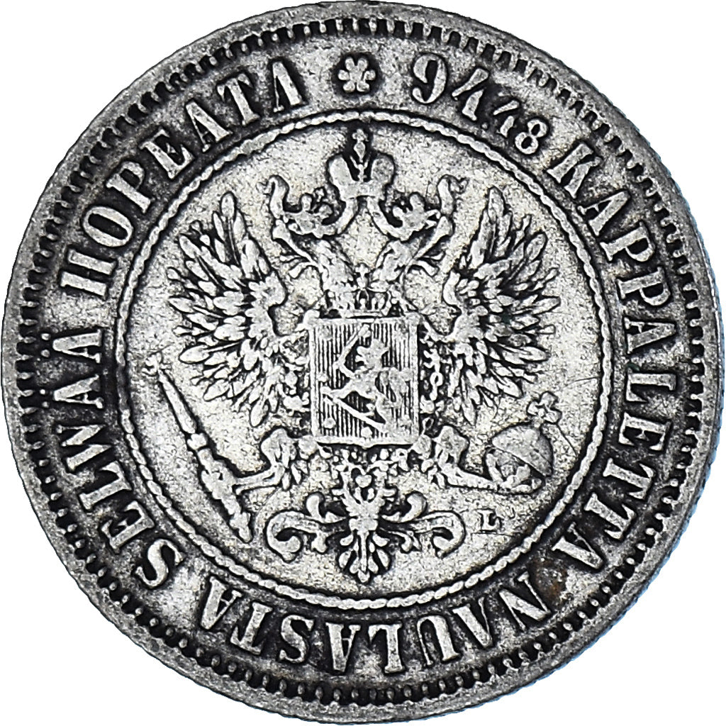 Coin, Finland, Alexander III, Markka, 1892, Helsinki, AU(50-53), Silver, KM:3.2