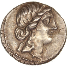 Coin, Julius Caesar, Denarius, 47-46 BC, Traveling Mint, AU(55-58), Silver