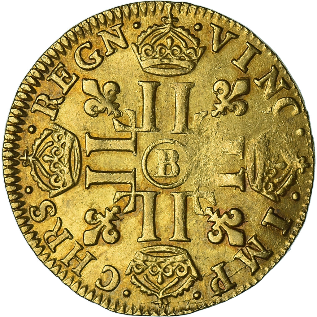 Münze, Frankreich, Louis XIV, Louis d'or à la mèche longue, 1652, Rouen, SS+