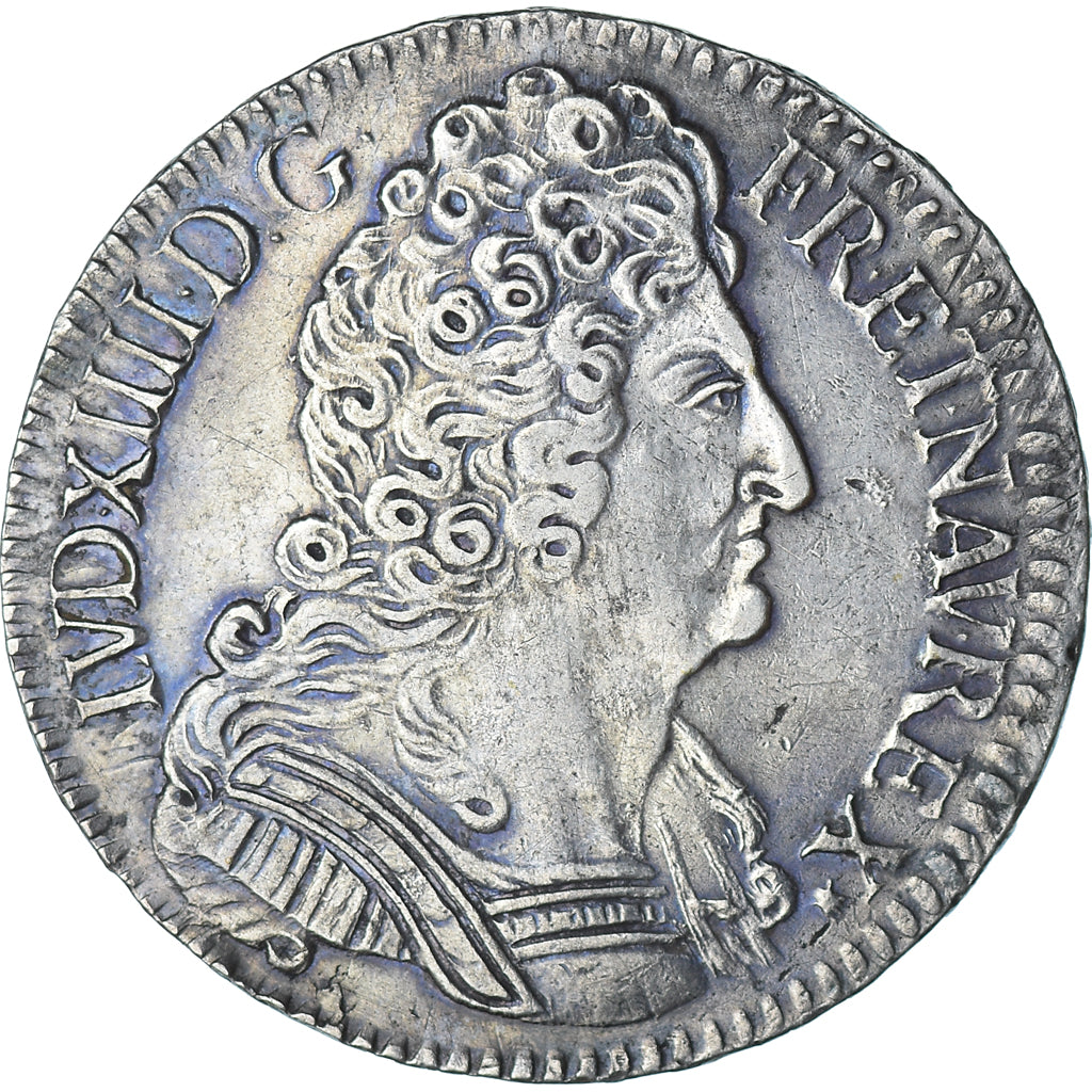 Moeda, França, Louis XIV, 1/2 Ecu aux trois couronnes, 1712, Troyes, AU(50-53)