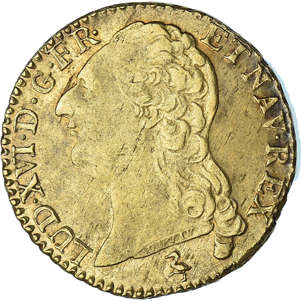 Moneta, Francja, Louis XVI, Louis d'or à la tête nue, 1787, Paris, VF(30-35)