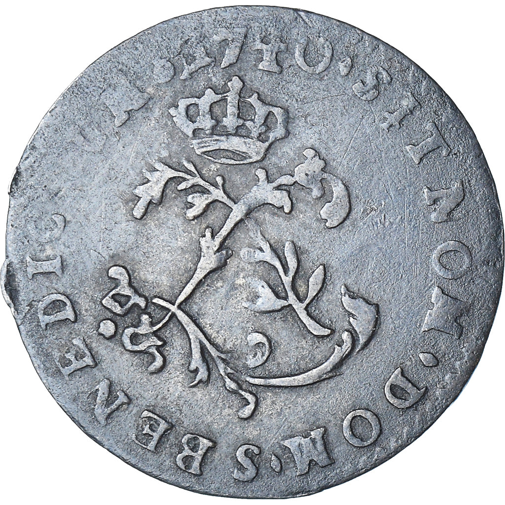 Munten, Frankrijk, Louis XV, Double Sol, 1740, Reims, FR+, Billon, Gadoury:281