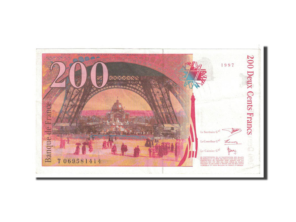 Francia, 200 Francs, 1997, KM:159b, Undated, EBC, Fayette:75.4a