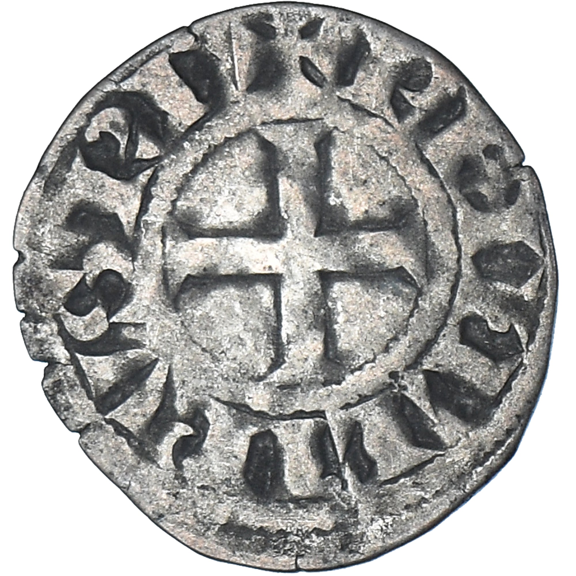 Moneda, Francia, Philip II, Denier, 1180-1223, Saint-Martin de Tours, BC+