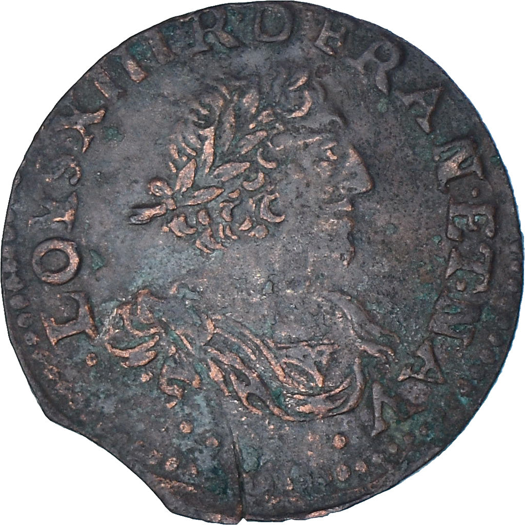 Münze, Frankreich, Louis XIII, Double Tournois, 1638, Axe Loire-Rhône, SS