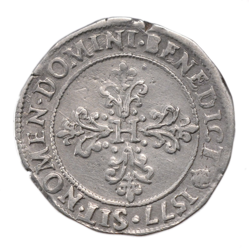 FRANCE, 1/2 Franc, 1577, Rouen, EF(40-45), Silver, Duplessy #1131, 6.80