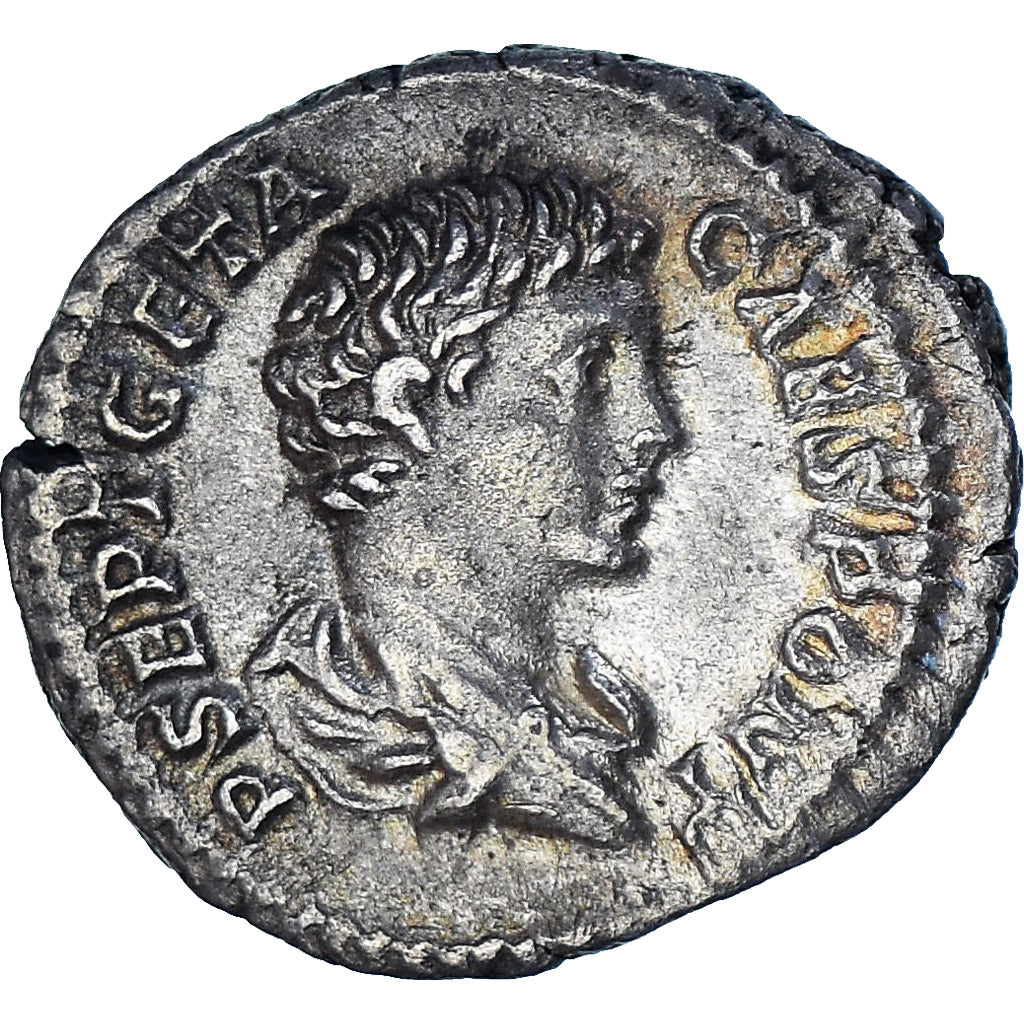 Moeda, Geta, Denarius, 200-202, Rome, AU(50-53), Prata, RIC:9a