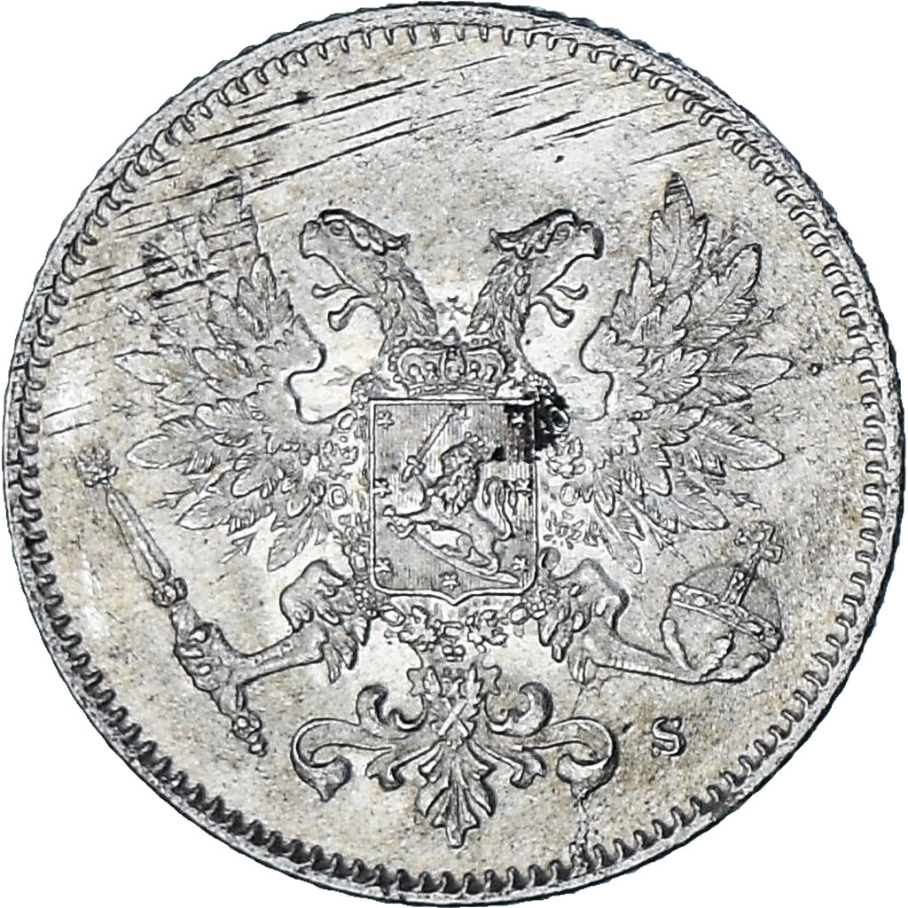 Munten, Finland, 25 Penniä, 1917, Helsinki, PR, Zilver, KM:19