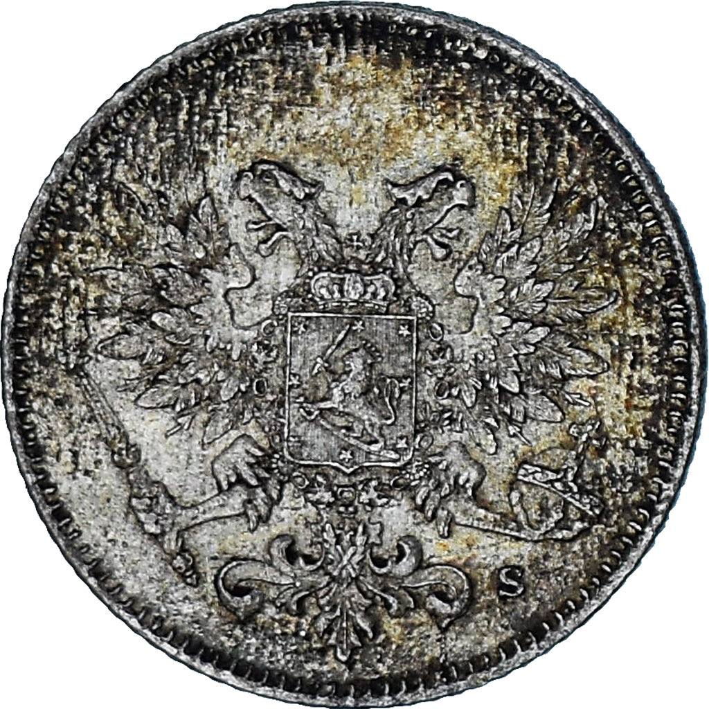 Munten, Finland, 25 Penniä, 1917, Helsinki, PR, Zilver, KM:19