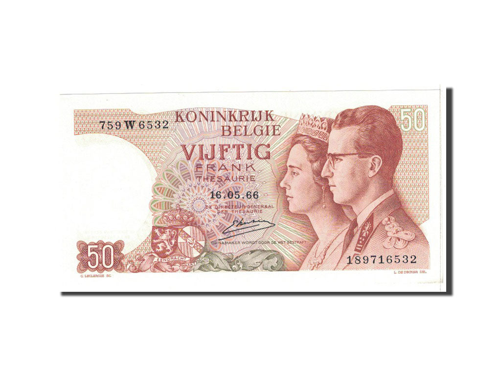 Banknote, Belgium, 50 Francs, 1966, 1966-05-16, KM:139, UNC(65-70)