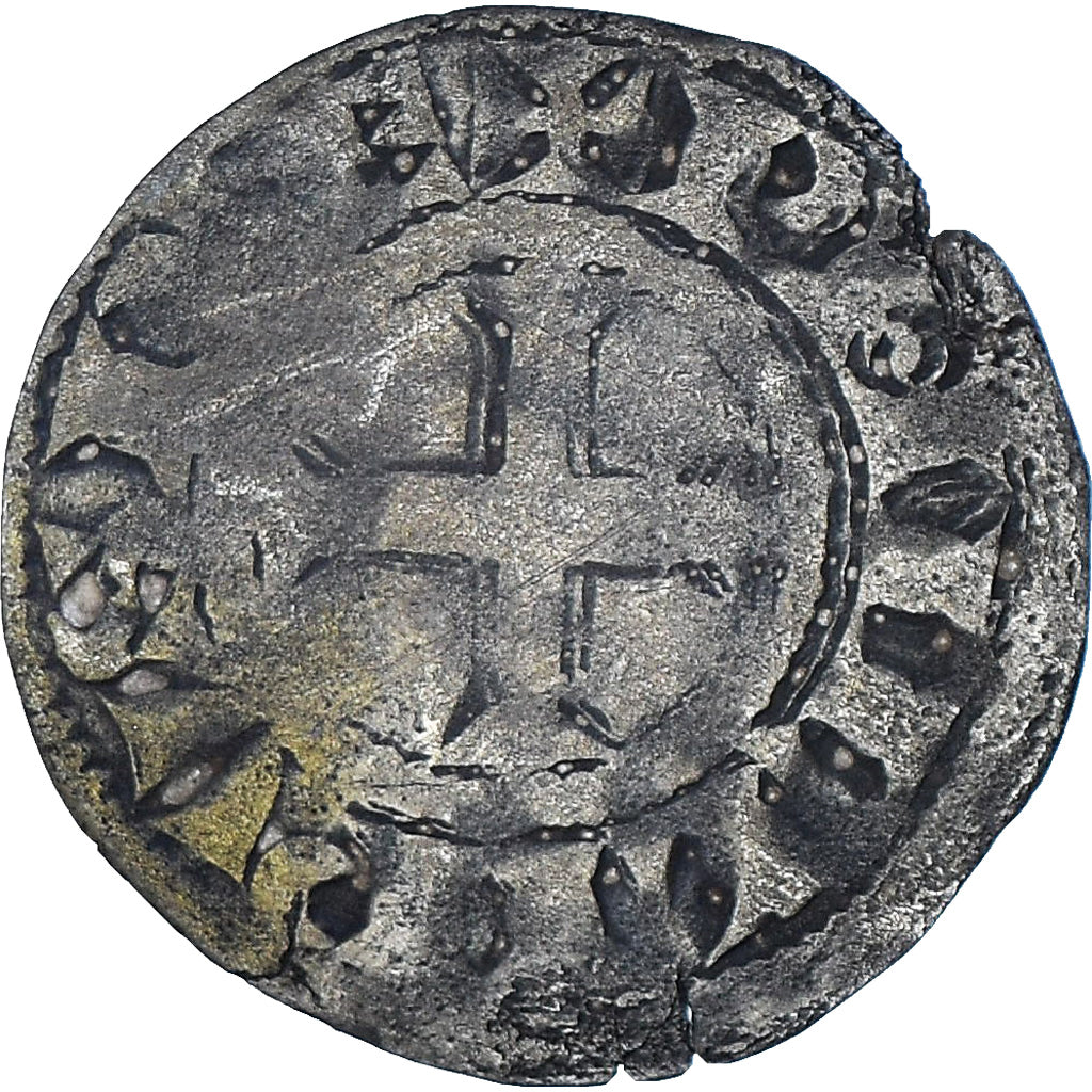 Moneta, Francja, Philip II, Denier, 1180-1223, Saint-Martin de Tours, VF(20-25)