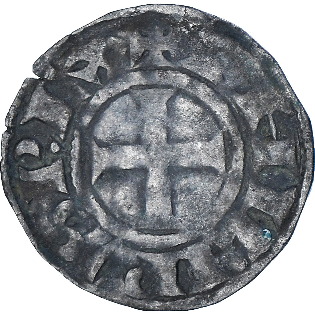 Moneda, Francia, Philip II, Denier, 1180-1223, Saint-Martin de Tours, BC+