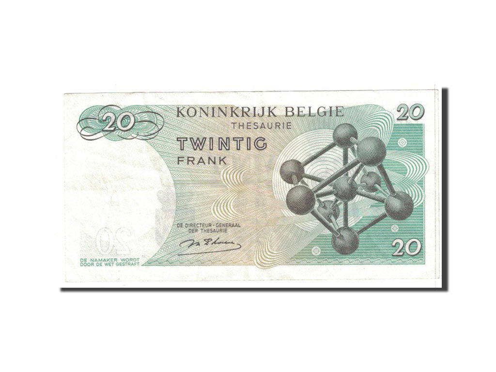 Banknote, Belgium, 20 Francs, 1964, 1964-06-15, KM:138, AU(50-53)