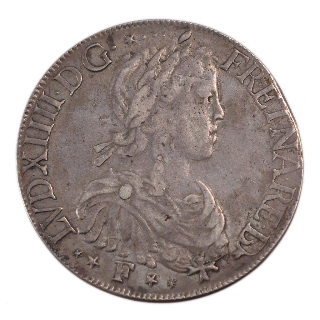 Francia, Louis XIV, Écu de Béarn à la mèche longue, Ecu, 1653, Pau, BB, A...