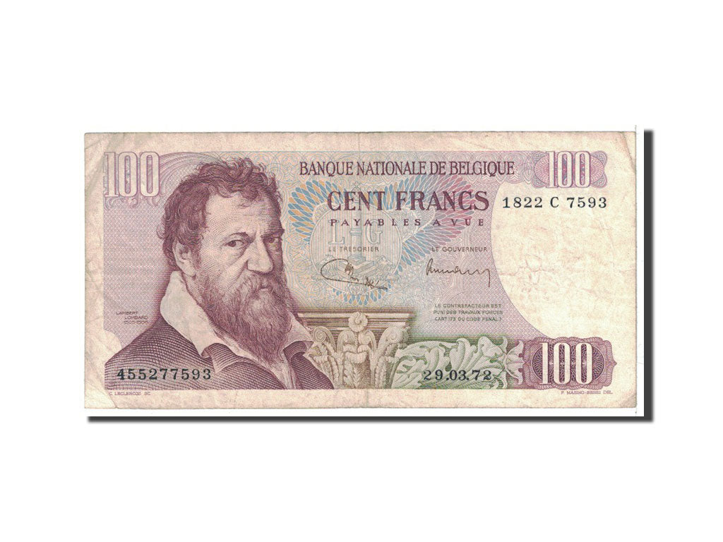 Banknote, Belgium, 100 Francs, 1972, 1972-03-29, KM:134b, VF(20-25)