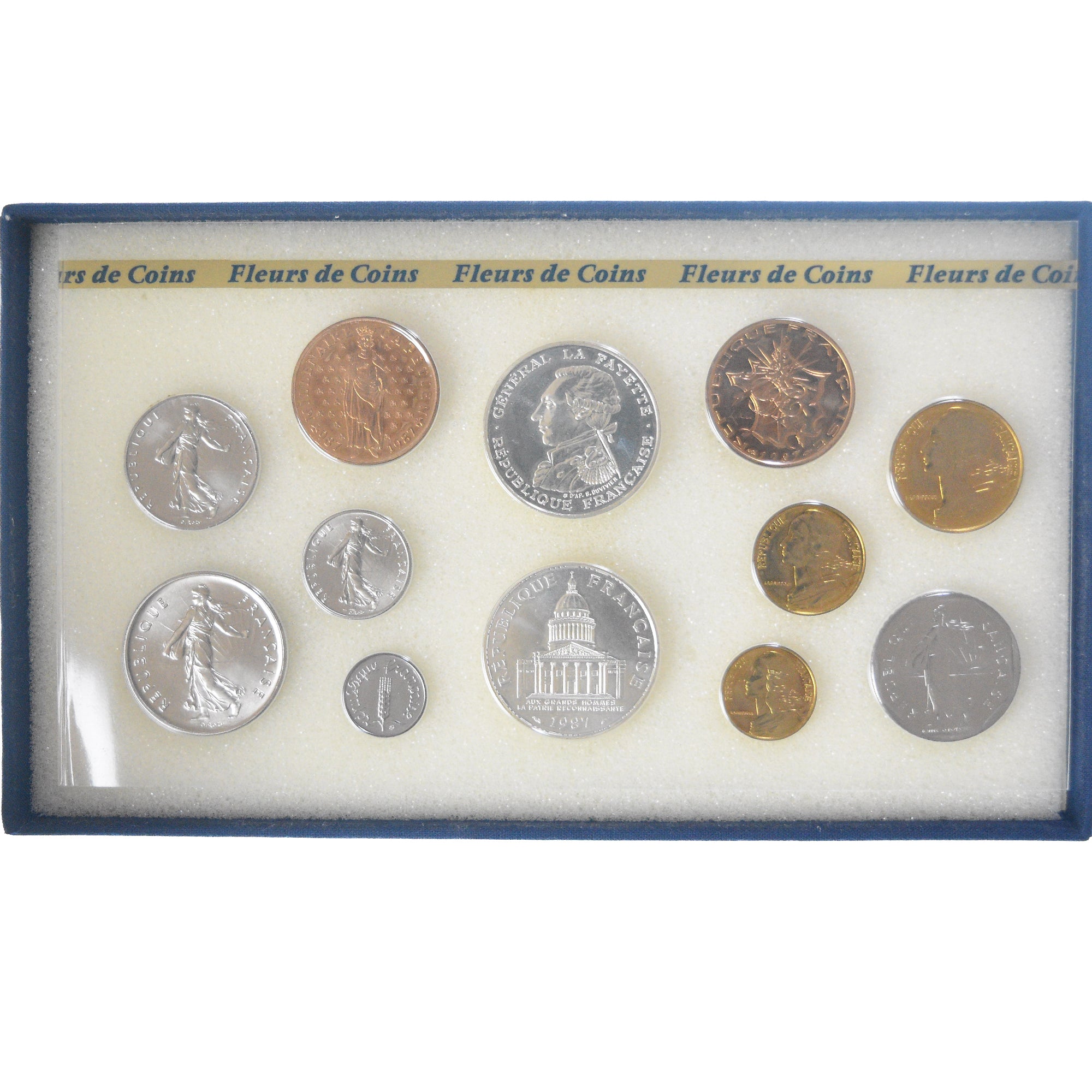Monnaie, France, Coffret 1 c. à 100 frs., 1987, Monnaie de Paris, FDC, FDC