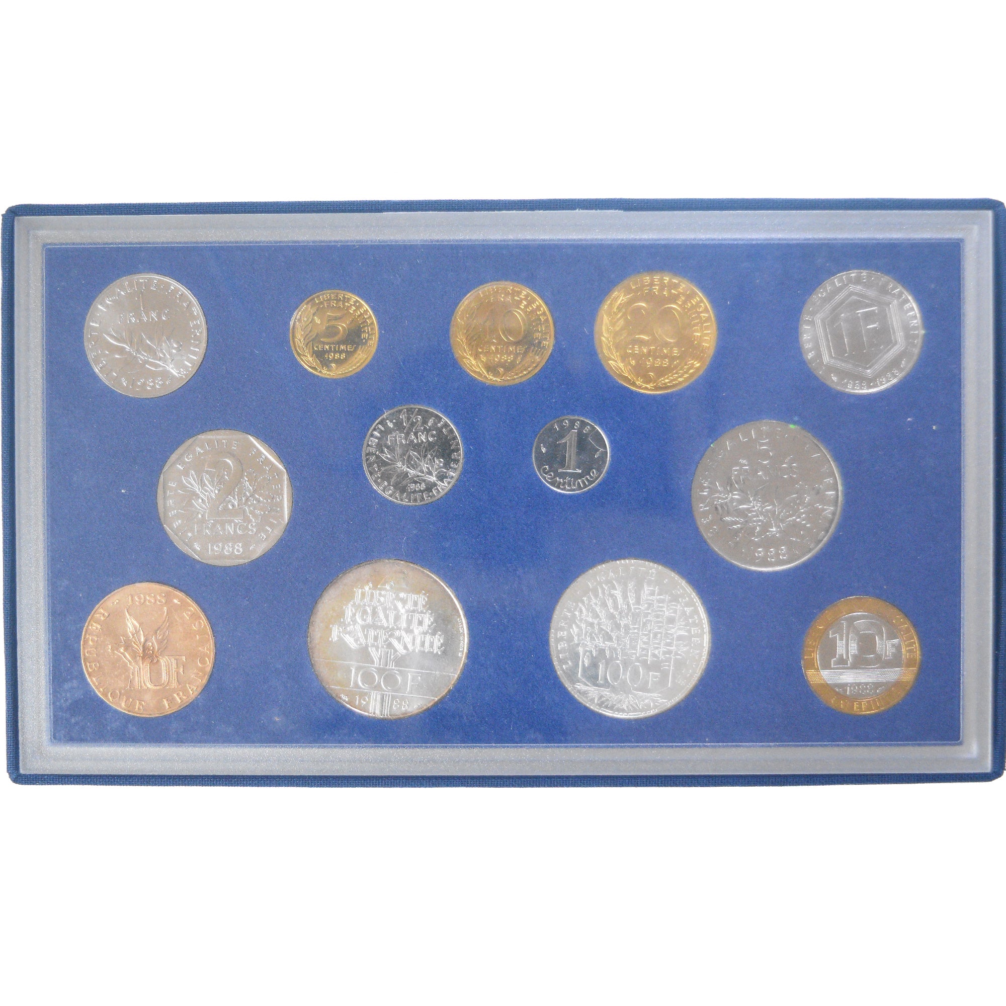 Moneta, Francja, Coffret 1 c. à 100 frs., 1988, Monnaie de Paris, FDC
