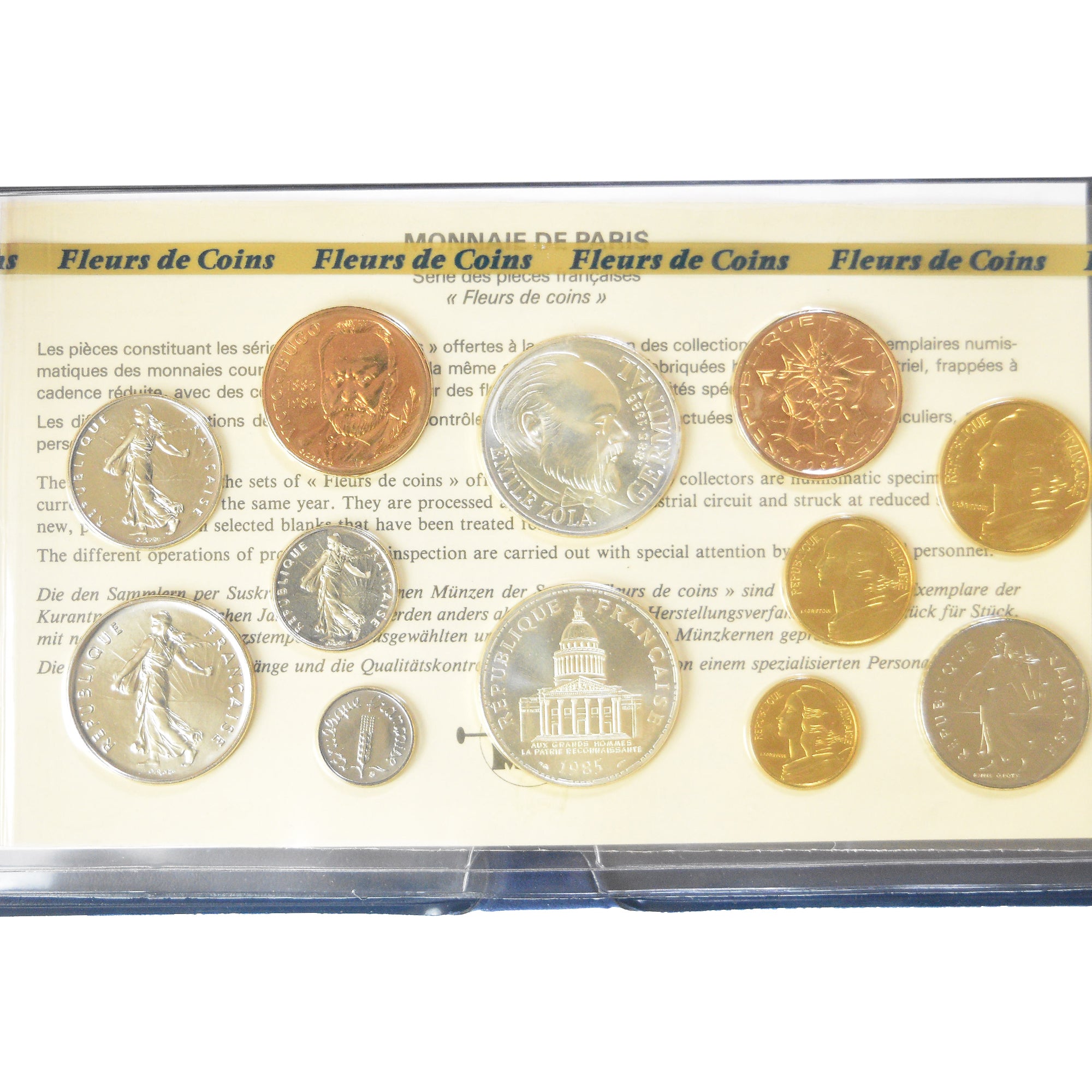 Monnaie, France, Coffret 1 c. à 100 frs., 1985, Monnaie de Paris, FDC, FDC