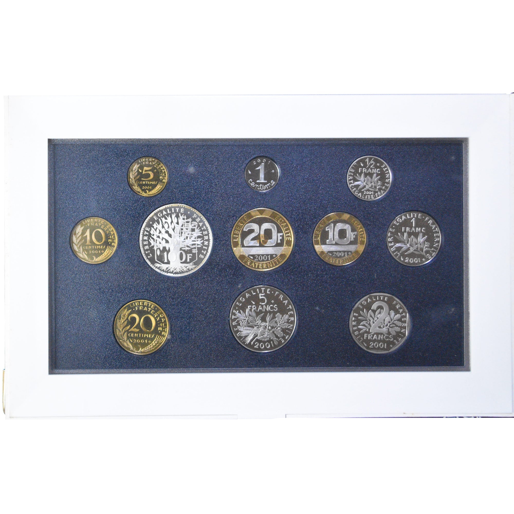 Coin, France, Coffret 1 c. à 100 frs., 2001, Monnaie de Paris, BE, MS(65-70)