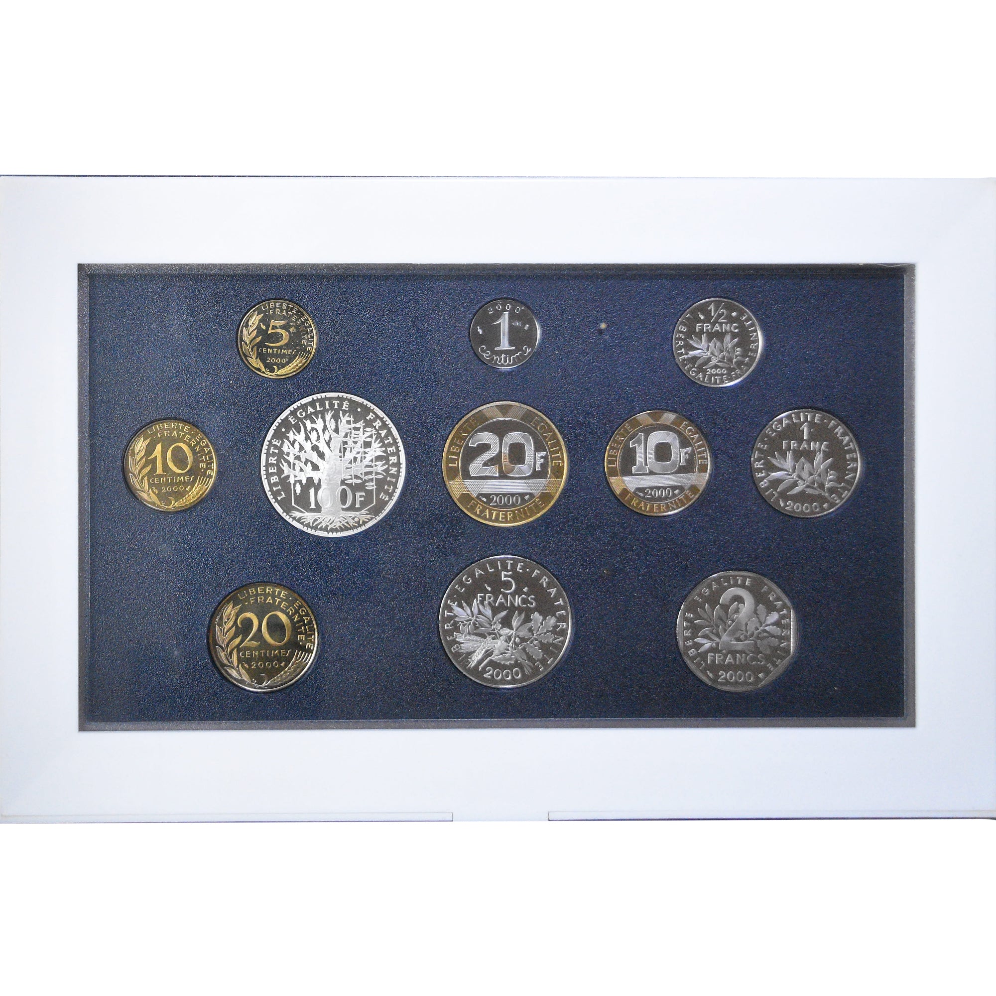Moneta, Francja, Coffret 1 c. à 100 frs., 2000, Monnaie de Paris, BE