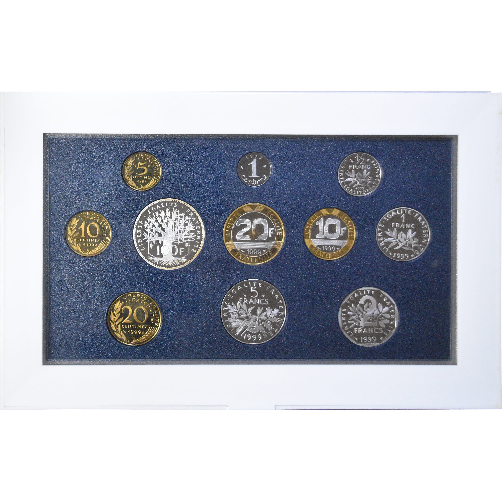 Moneta, Francja, Coffret 1 c. à 100 frs., 1999, Monnaie de Paris, BE
