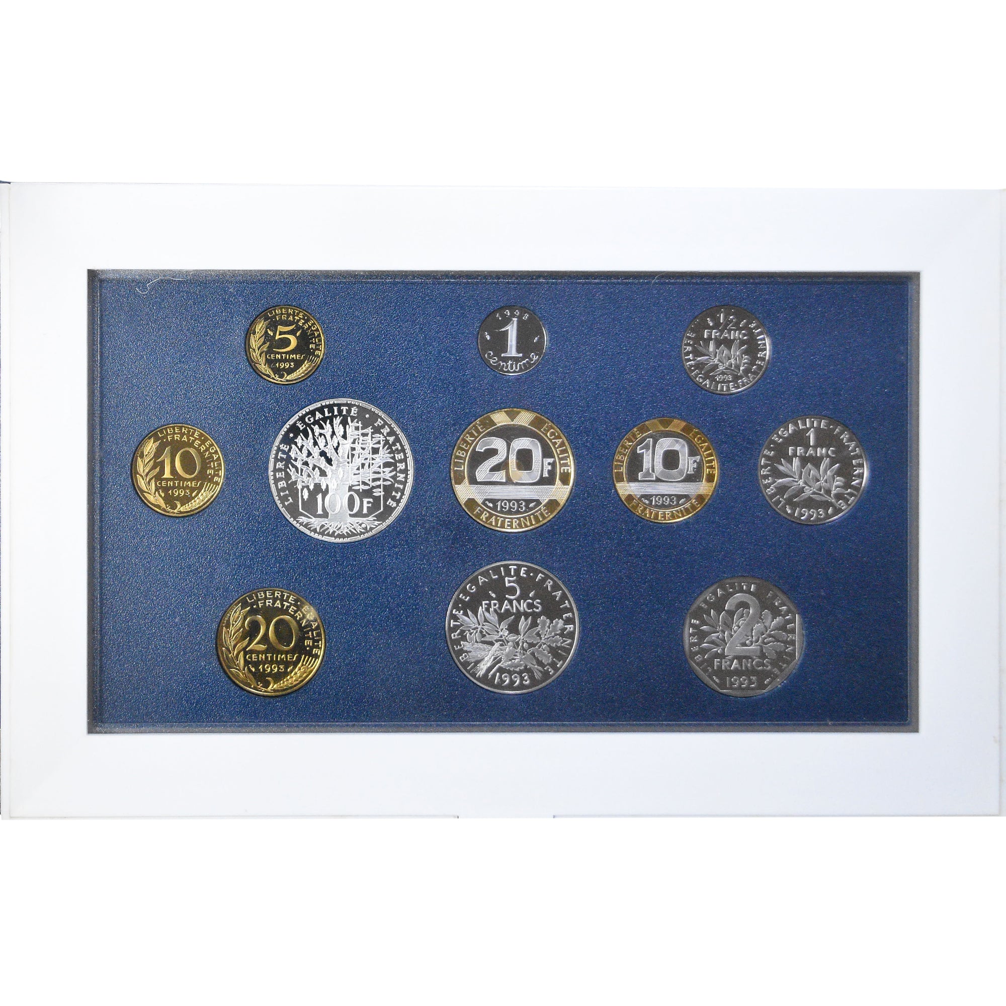 Monnaie, France, Coffret 1 c. à 100 frs., 1993, Monnaie de Paris, BE, FDC