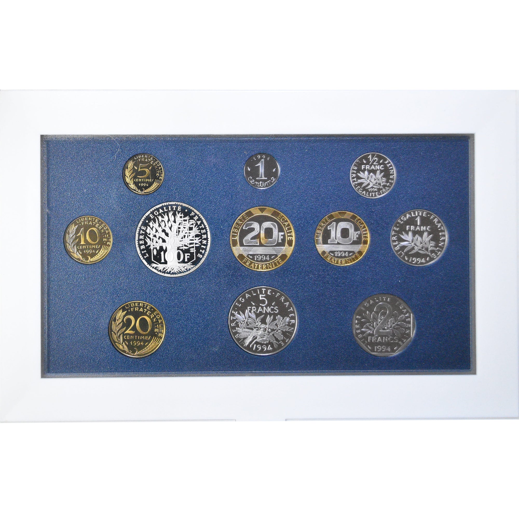 Moneta, Francja, Coffret 1 c. à 100 frs., 1994, Monnaie de Paris, BE