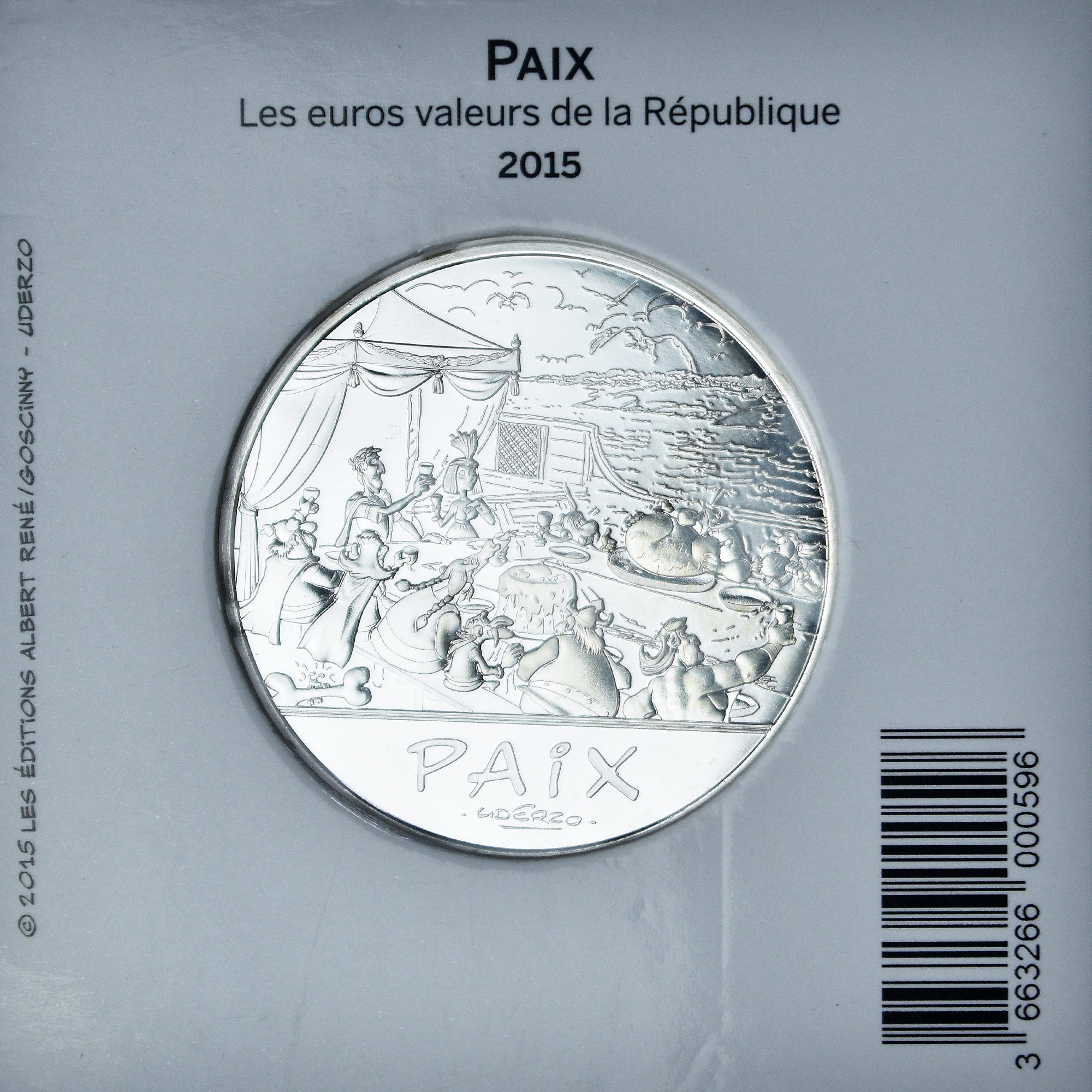 France, 50 Euro, Astérix et la paix, 2015, Monnaie de Paris, MS(65-70), Silver