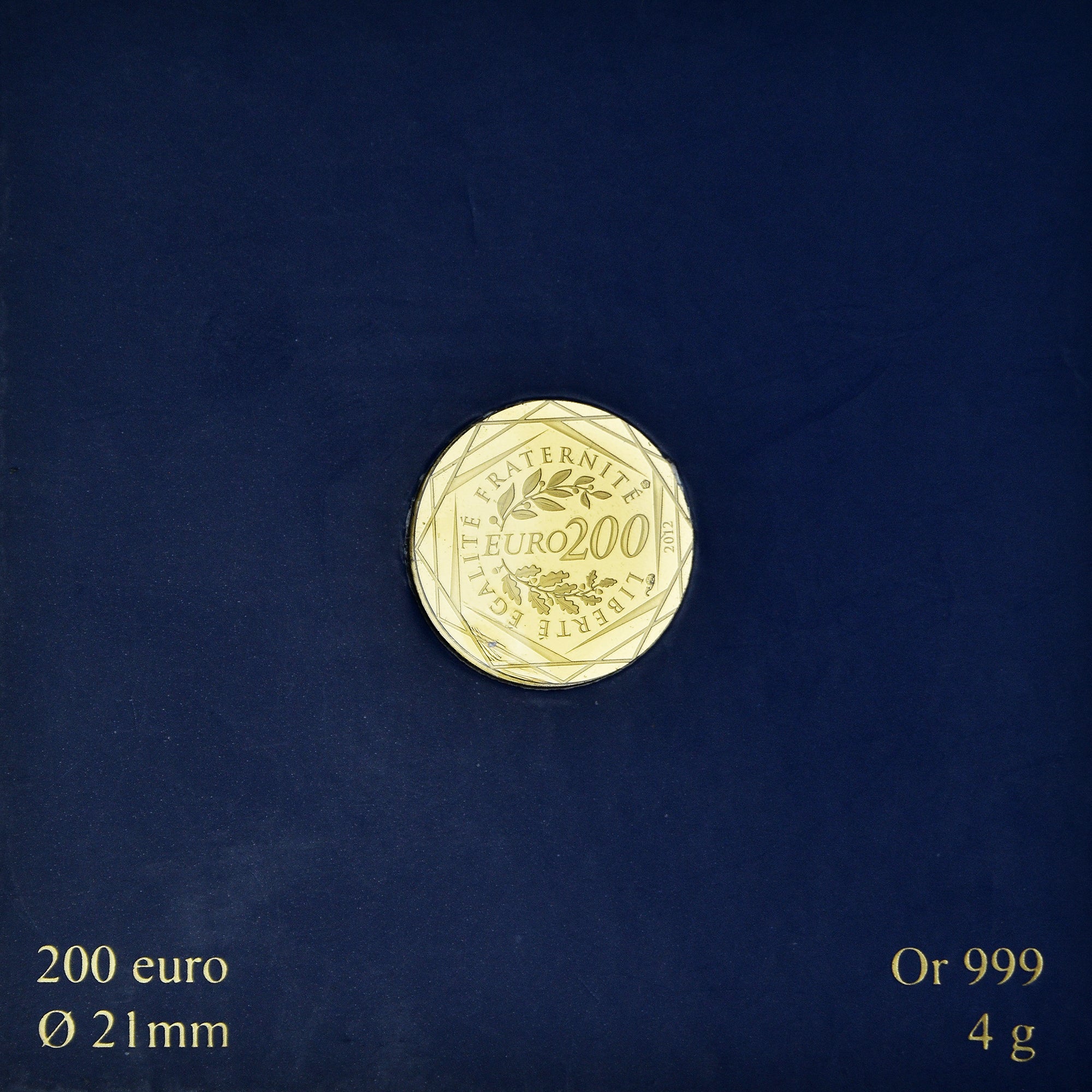 Francia, 200 Euro, Euros des régions, 2012, Monnaie de Paris, FDC, Oro