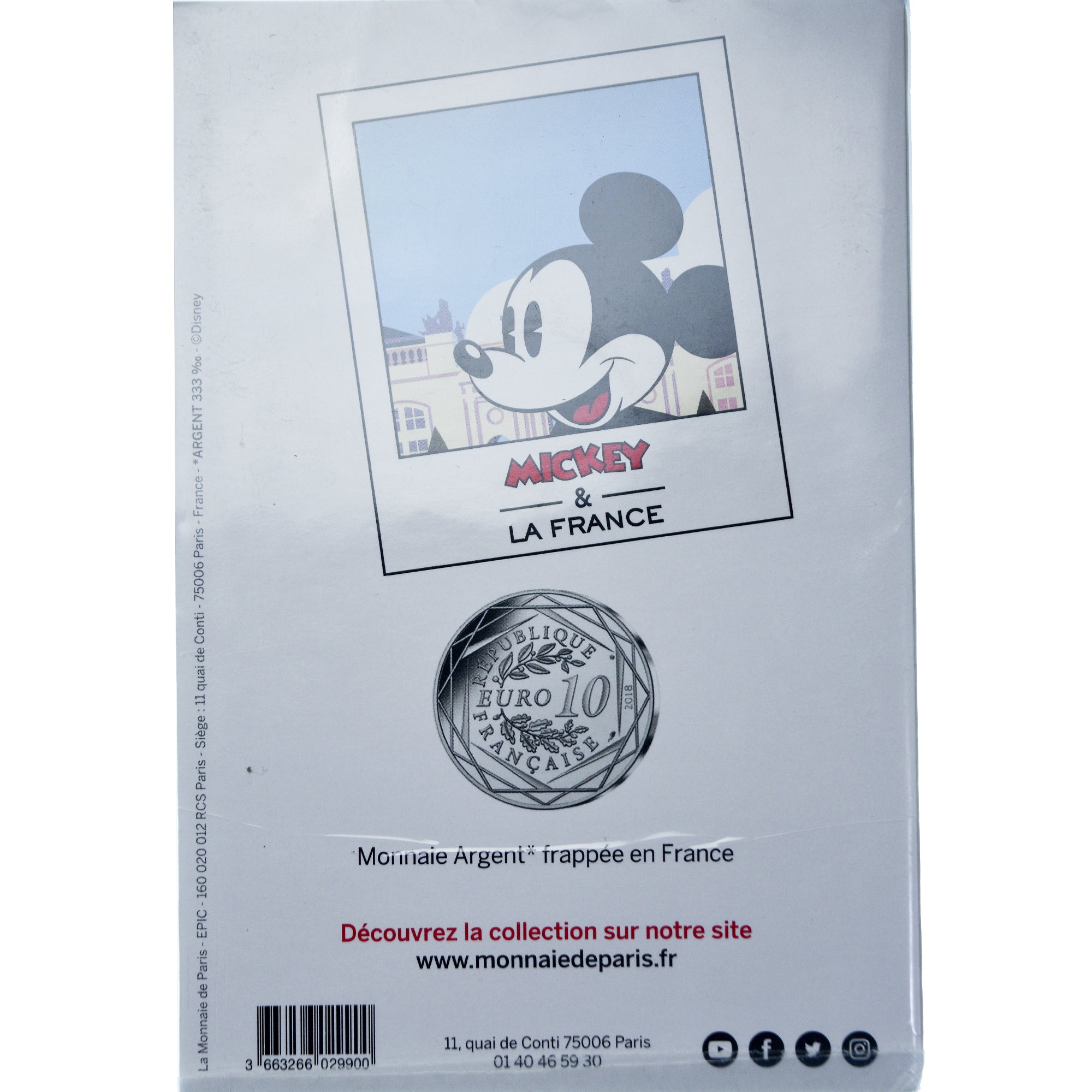 France, 10 Euro, Mickey & la France - Dans la place, 2018, Monnaie de Paris