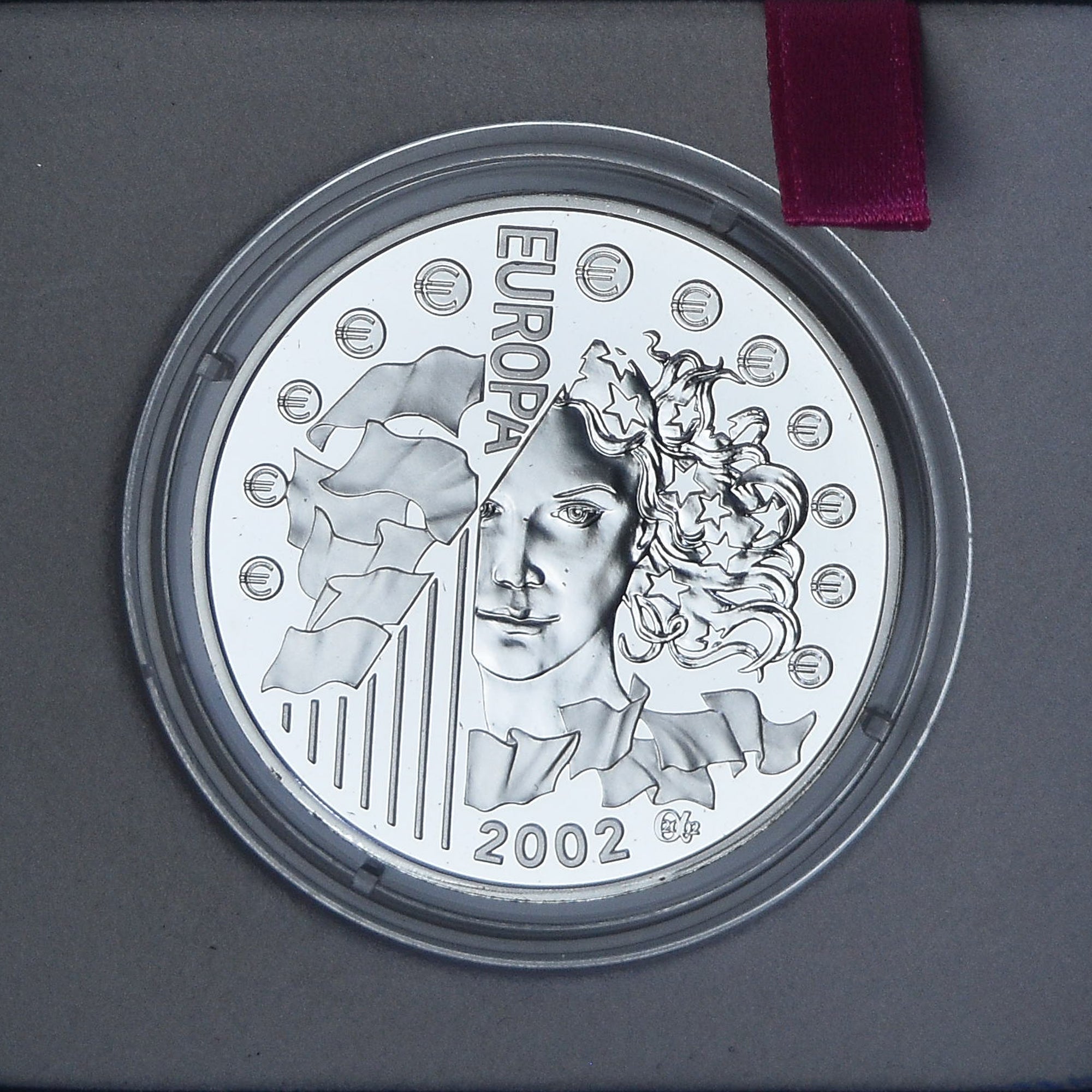 Francia, 1-1/2 Euro, Europa, 2002, FDC, Argento