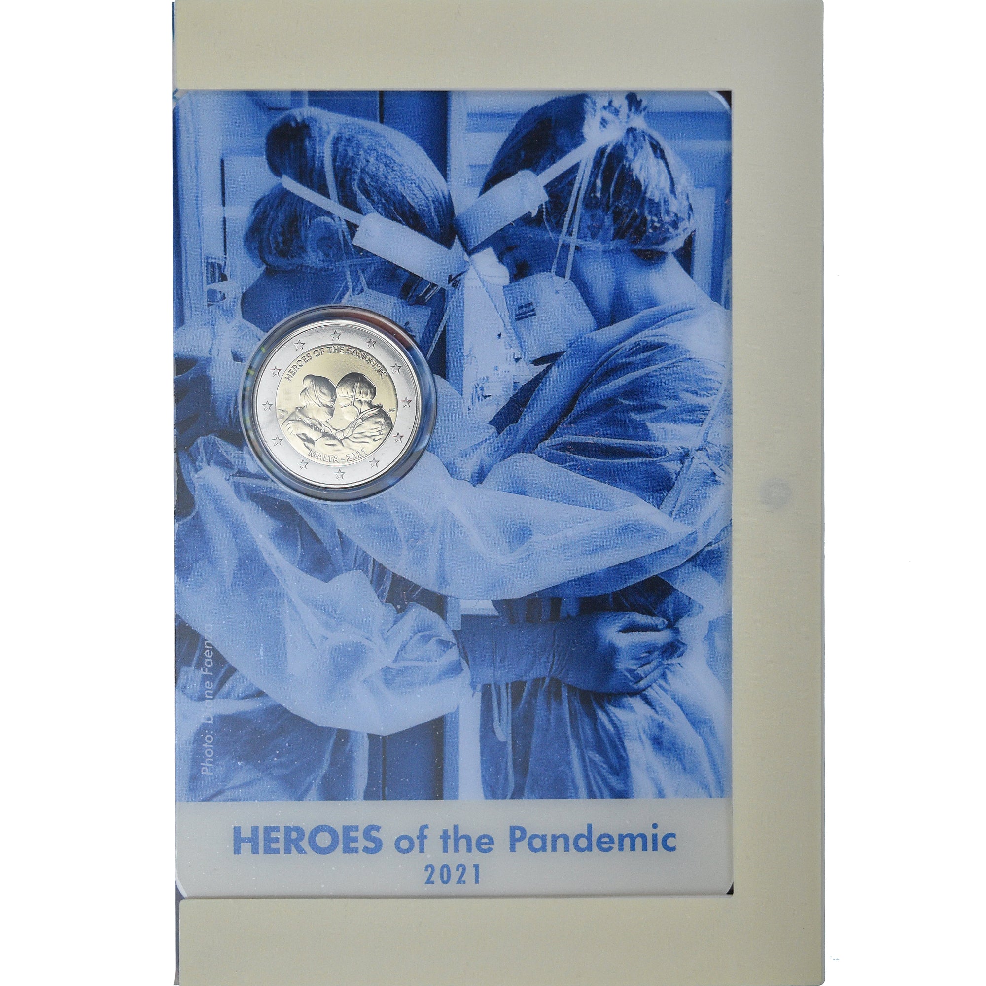 Malta, 2 Euro, Heroes of the Pandemic, 2021, Monnaie de Paris, Coin card.FDC