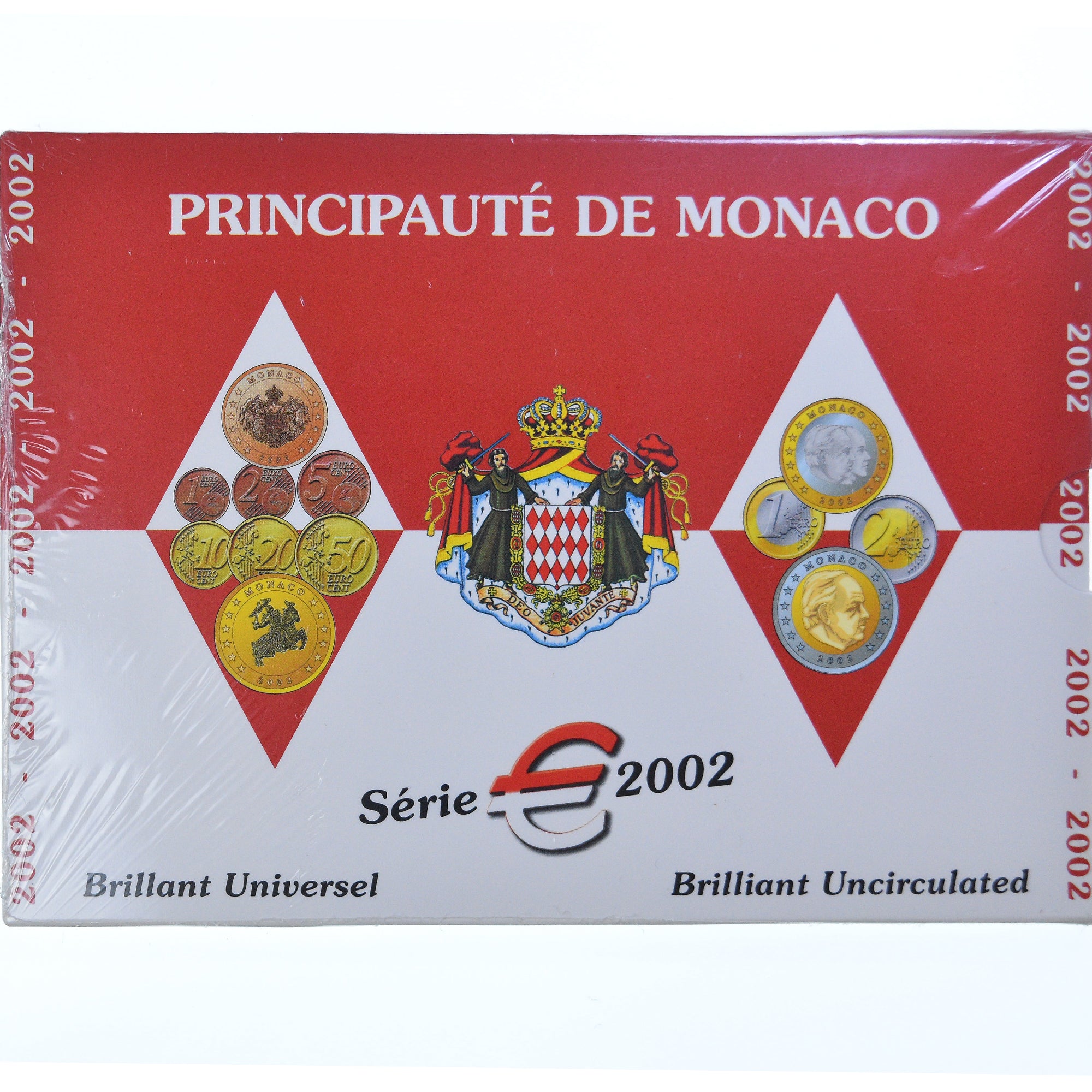 Monaco, Set 1 cts. - 2 Euro, Rainier III, 2002, BU, STGL