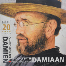 Belgium, 20 Euro, Canonisation de Père Damien, 2009, Proof / BE, MS(65-70)