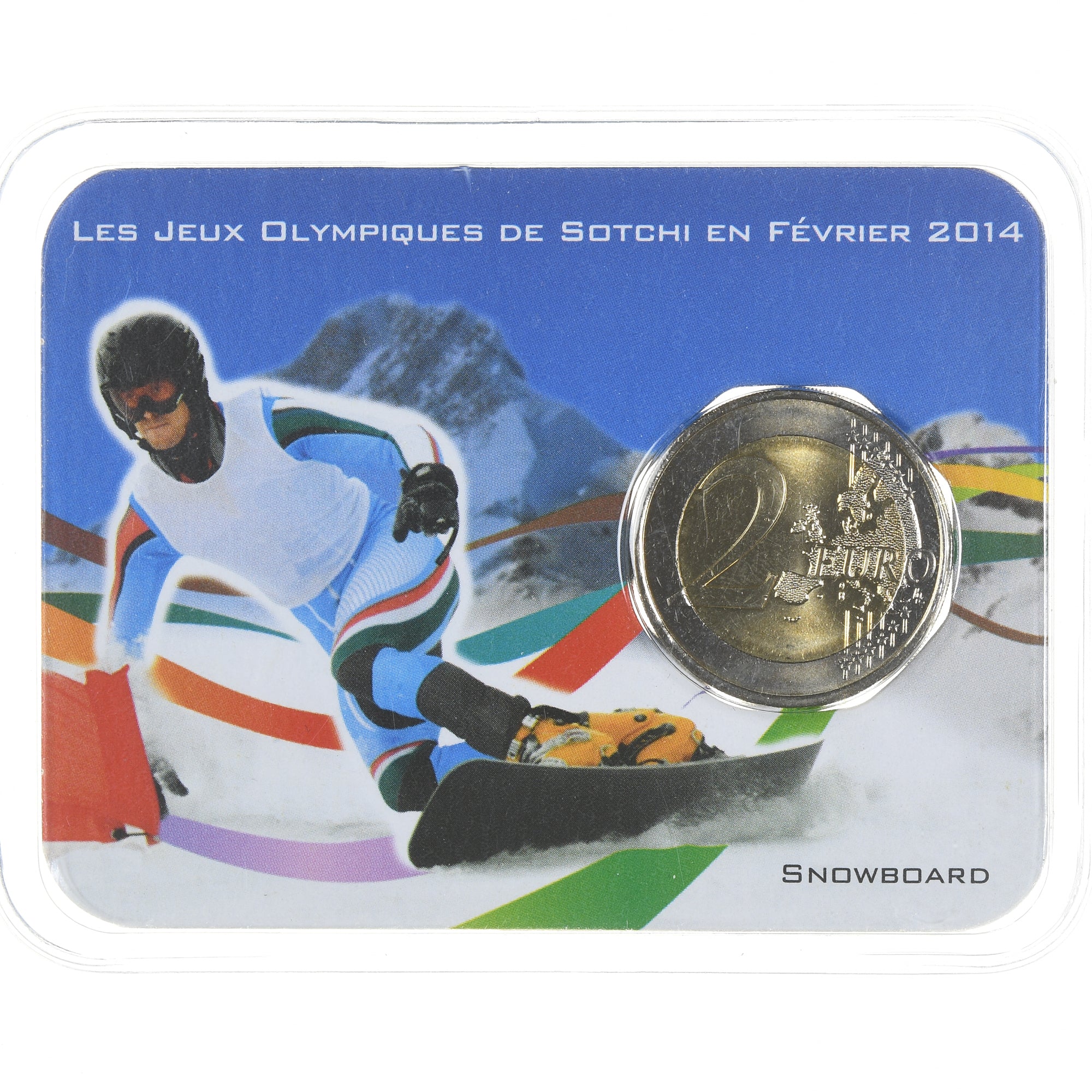 France, 2 Euro, Pierre de Coubertin, 2014, BU - JO Sotchi, MS(65-70)