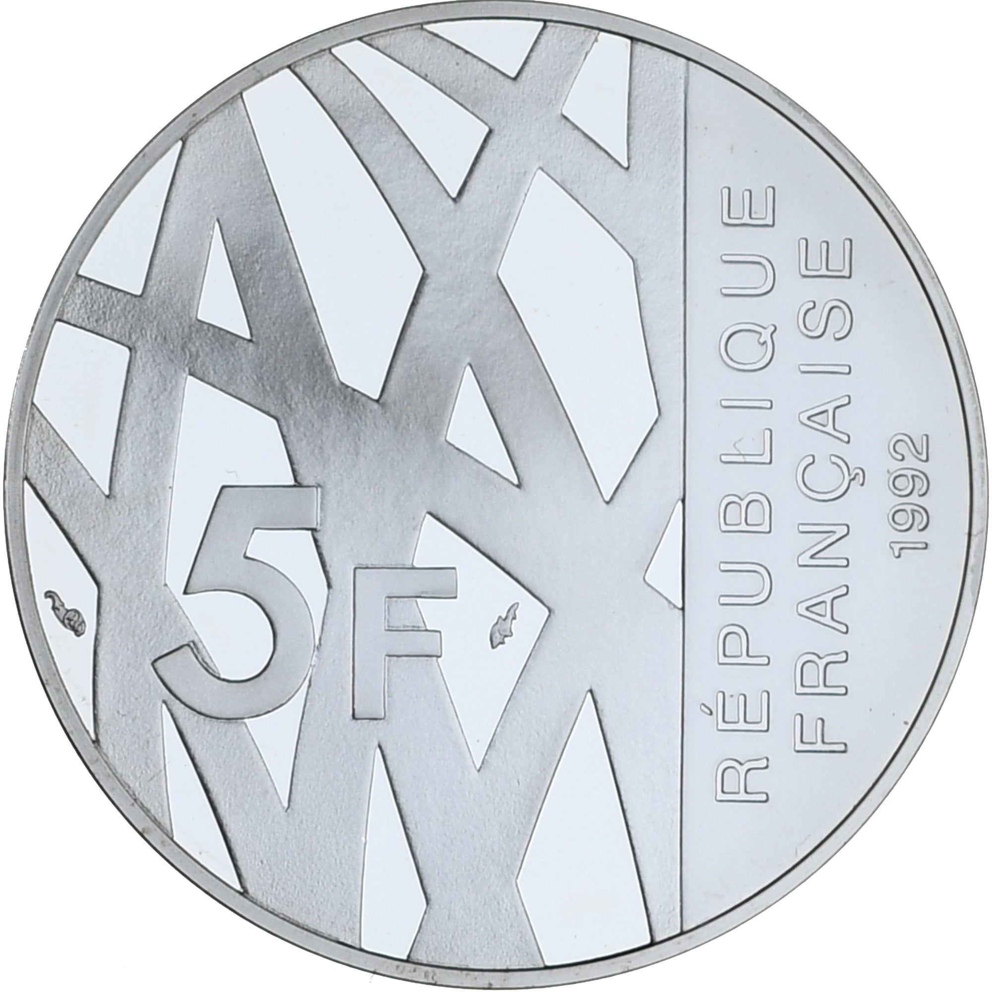 Moneta, Francja, Mendès France, 5 Francs, 1992, Monnaie de Paris, BE
