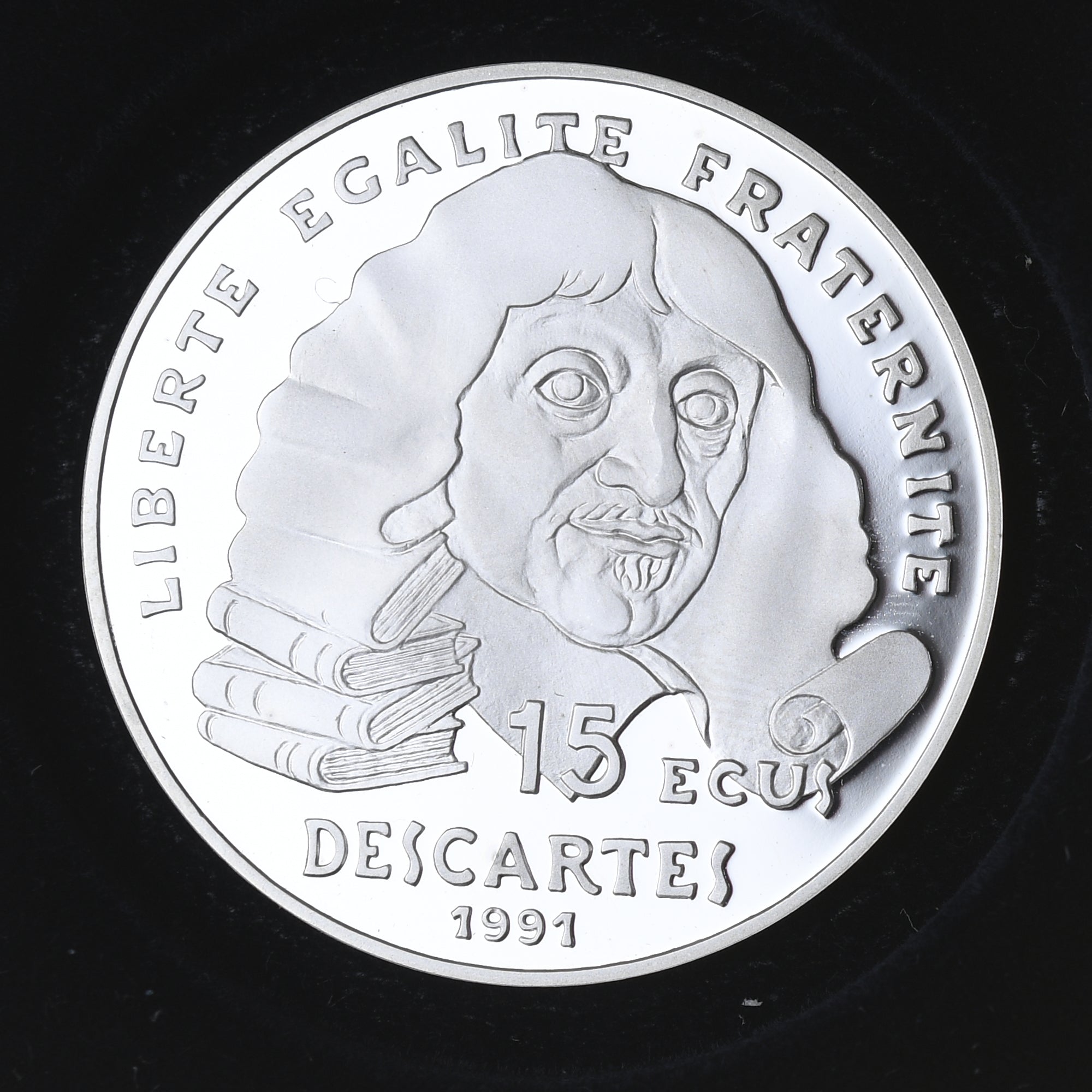 Moeda, França, Descartes, 100 Francs-15 Ecus, 1991, Monnaie de Paris, BE