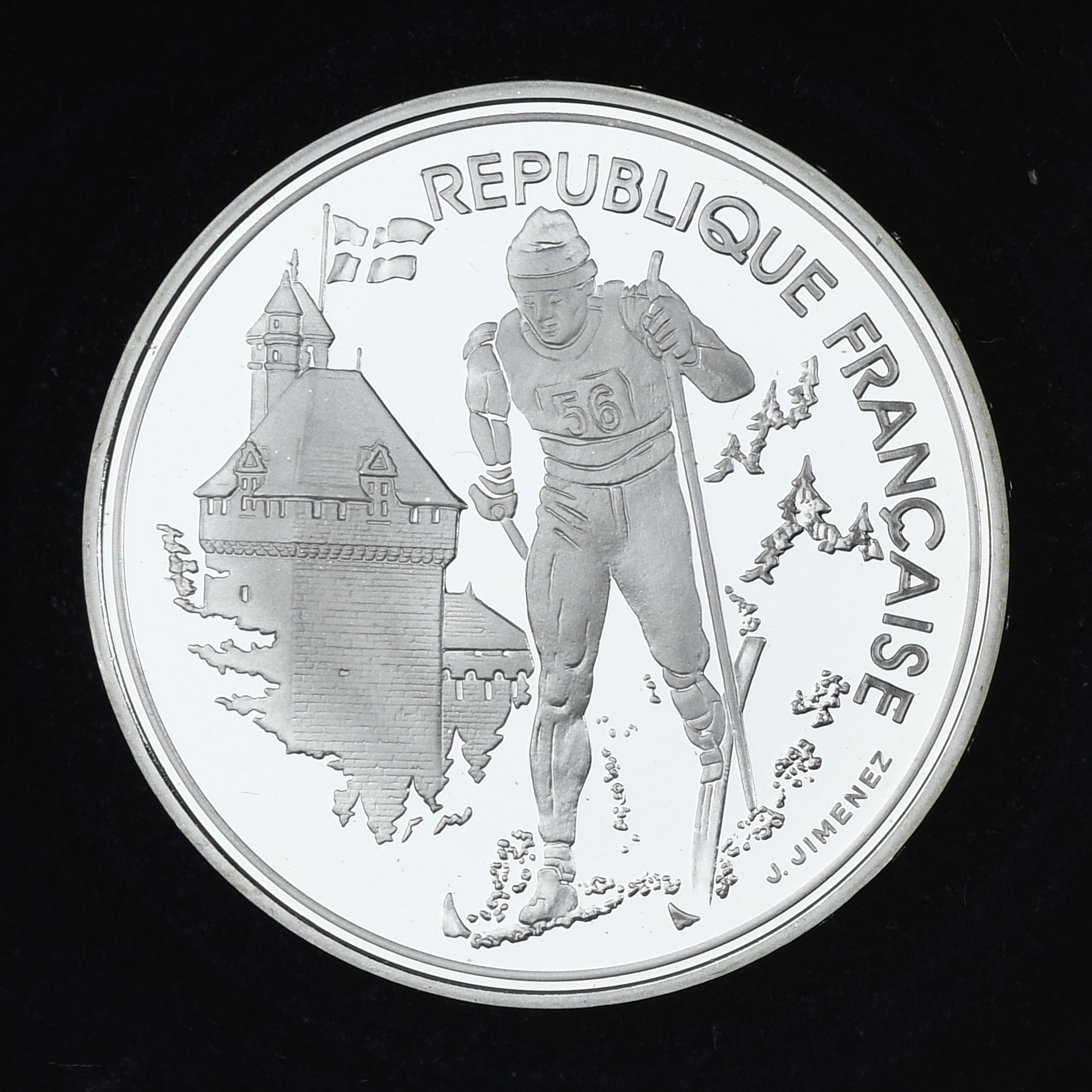Moneta, Francia, 1992 Olympics, Albertville, Cross-country Skiing, 100 Francs