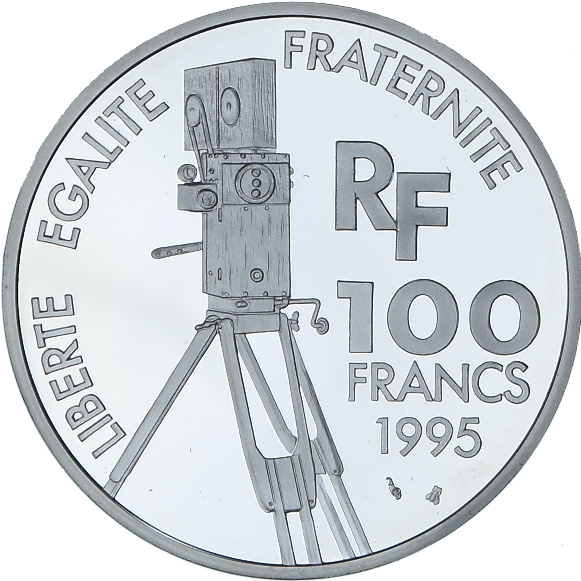 Monnaie, France, Frères Lumière, 100 Francs, 1995, Monnaie de Paris, BE, FDC