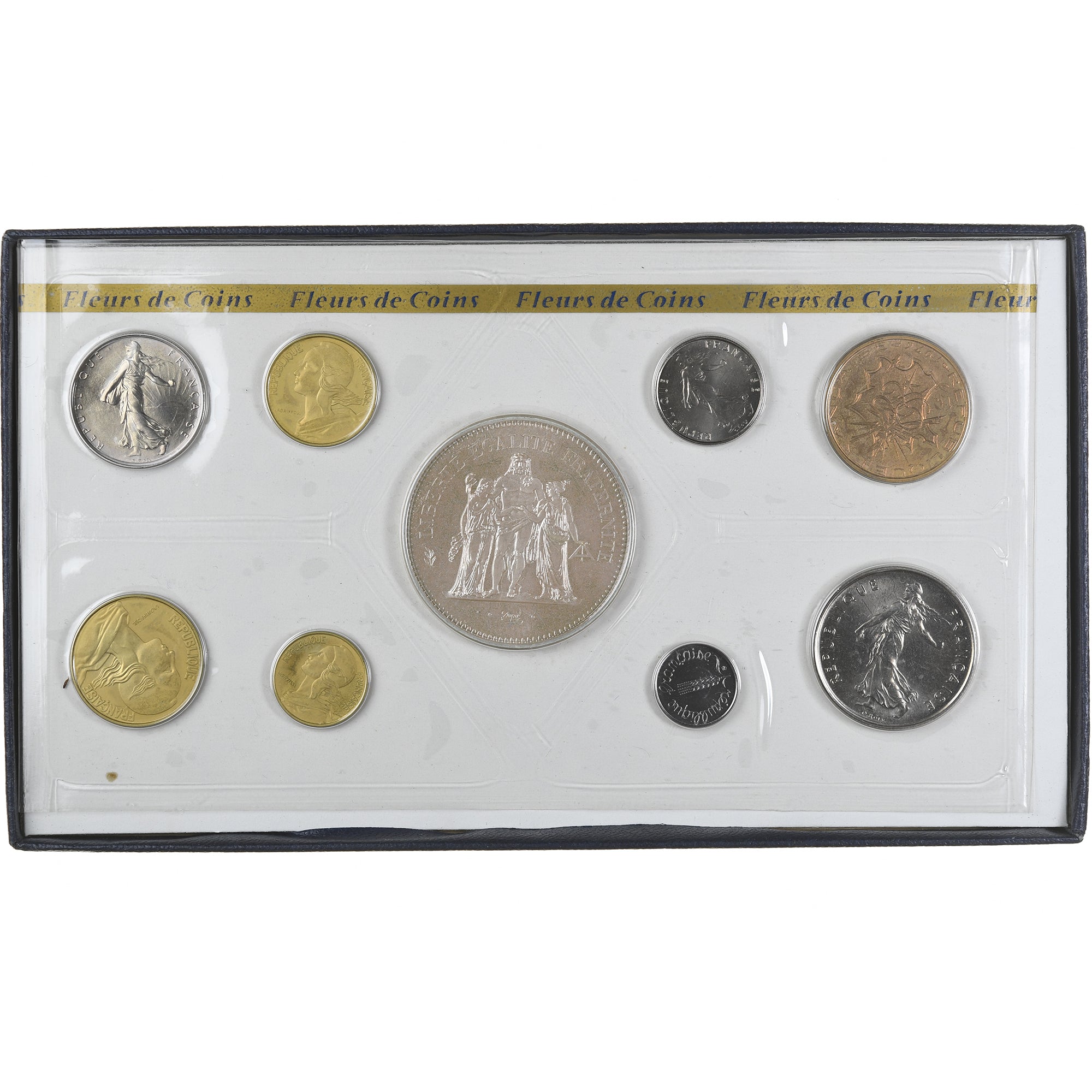 Monnaie, France, Coffret 1 c. à 50 frs., 1976, Monnaie de Paris, FDC, FDC